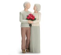 Hensonever Figuras de Pareja de Ancianos, estatuas de Aniversario de Boda para decoración del hogar, Figuras esculpidas pintadas a Mano, Regalos para Padres y Abuelos