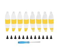 Hensych 4 Pares 4726F Plegable Ruido bajo Vuelo Tranquilo Reemplazo de hélice para Mavic Mini Drone, Doble Cara Rayas de Colores Palas de hélice (Blanco Amarillo)