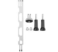 Hensych Aleación de aluminio montaje en casco extensión palo casco extensión brazo adaptador cabeza conversión tornillo largo conjunto para Insta360 ONE X2/X cámara panorámica (plata)