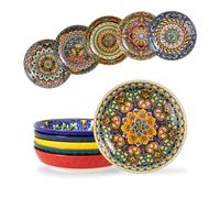Henten Home Platos de Sopa Loza, Cuencos de Sopa Juego de 6, Platos de Pasta/Platos Profundos Espaguetis/Tazones de Pasta/Tazones de Ramen, Ensaladeras Grandes - 810ml