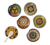 Henten Home Tazones para salsas, aperitivos para sushi, salsa, aperitivos y soja - Cuencos decorativos coloridos hechos a mano - 11,6 cm, para comida para los dedos | Cuencos para tapas