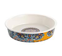 HENXFEN LEAD Moldes de porcelana para hornear, molde redondo de 1850 ml, para tartas de manzana, pastel de frutas, juego de moldes coloridos con 1 pieza, estilo bohemio