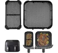 Henxing 2 Piezas Silicona Antisalpicaduras para Philips Dual Basket Airfryer 3000/5000 Serie, Accesorios Antisalpicaduras para Philips Airfryer NA350/NA550 6L/3L