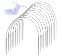 Henxing 40 cm Agujas de Tejer Circulares Acero Inoxidable 10 Piezas | Juego Agujas Circulares Metal con Calibre Aguja 2/2,5/3/3,5/4/4,5/5/5,5/6/7 mm para Gorras Calcetines Guantes