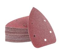 Henxing Lijas para Lijadora, 60 Hojas Papel de Lija Triangular 140x90 mm Lija Madera, 40/60/80/120/180/240 por Grano x10 para Lijadora Delta y Multilijadora - 5 Agujeros