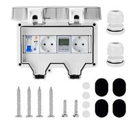 HENYEER Caja de distribución de superficie con medidor de electricidad de 230 V, caja de fusibles de superficie impermeable IP66, cajas de distribución de pared con dispositivo de corriente residual
