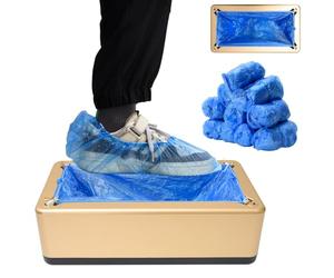 HENYEER Dispensador automático portátil de cubrezapatos con 200 cubrezapatos desechables, manos libres, para casa, oficina, supermercado, fábrica, laboratorio. Antideslizante e impermeable