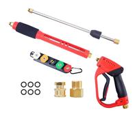 HENYEER Pistola de Agua De Alta Presión con 5 Boquillas de Pulverización,Conexión Rápido Y Adaptador de 1/4 ",M22-14 Mm Kit de Limpieza de Pistola Rociadora para Lavado de Coches, Riego de Jardines