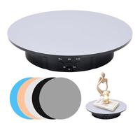 HENYEER Plato Giratorio eléctrico de 20 cm con 5 Fondos, Plato Giratorio para fotografía, rotación de 360°, Capacidad de Carga de 8 kg, Plato Giratorio para Accesorios de grabación de vídeo y Joyas
