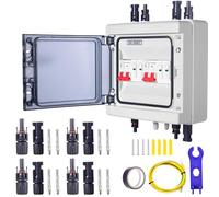 HENYEER Protección contra sobretensiones fotovoltaica, interruptor aislador de CC 2 en 2 salidas, disyuntor de protección contra rayos, interruptor aislador CC 40 A/1000 V, caja de conexión solar impe