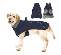 HENYGEN Abrigo de perro de moda para actividades al aire libre, abrigo cálido para mascotas, resistente al viento, correa reflectante, ropa de abrigo para razas grandes, ropa de abrigo cómoda para