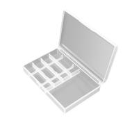 HENYGEN Caja de almacenamiento de batería LR06 de 4 ranuras, soporte rígido para batería recargable, organizador transparente