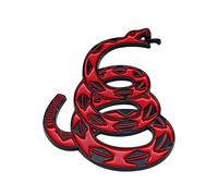 HENYGEN Calcomanía de serpiente de metal con textura 3D para automóvil, diseño de Gadsden Type Designs Dont Step on Mine, calcomanía para automóvil, bicicleta, motocicleta, calcomanía