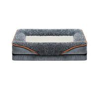 HENYGEN Cama para perro con cojín desmontable, elegante, rectangular, para interior de mascotas, sofá cama rectangular