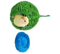 HENYGEN Casa de pájaros permanente con tejido de ratán simulado, ideal para pequeños pájaros que se alojan en una acogedora caja de anidación de pájaros