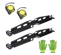 HENYGEN De 2 placas de alineación de ruedas fáciles de usar, incluyendo cinta métrica y guantes protectores para mantenimiento del vehículo y placas de alineación pesadas