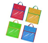 HENYGEN Espaciosa bolsa transparente para libros escolares con ranura para tarjetas de identificación y varios bolsillos para un fácil acceso al libro, bolsa frontal transparente para la escuela