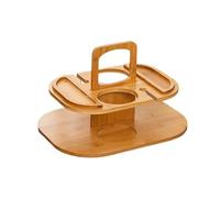 HENYGEN Estante ligero de madera plegable multifuncional para mesa de playa o vino para pícnic y vino