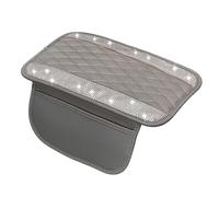 HENYGEN Funda para reposabrazos de coche de estilo brillante de 30 x 20 cm, almohadilla de piel suave con acolchado de 1,6 cm para consola central de coche