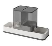 HENYGEN Juego de cuencos elevados para perros y gatos, botella resistente a fugas, comedero de metal desmontable, diseño que ahorra espacio, dispensador de comida y agua para mascotas