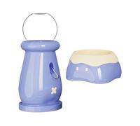 HENYGEN Juego de dispensador de agua de cerámica para roedores, dispensador de agua a prueba de fugas y decoración de jaula antivuelco, cuenco de alimentación pequeño para mascotas