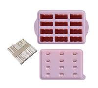 HENYGEN Molde de 12 rejillas para congelar helado, yogur, herramienta casera, molde ovalado