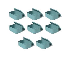 HENYGEN Paquete de 8 recipientes funcionales para alimentos, aptos para microondas, congelador, a prueba de fugas, de silicona, aptos para lavavajillas para diversas aplicaciones, a prueba de fugas