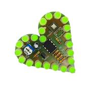HENYGEN Placa de circuito analógica educativa con luz de corazón para práctica de teoría electrónica, pieza de efecto de respiración para principiantes, componentes de lámpara de respiración