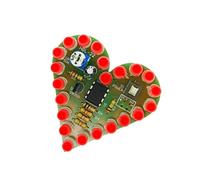 HENYGEN Placa de circuito analógica educativa con luz de corazón para práctica de teoría electrónica, pieza de efecto de respiración para principiantes, componentes de lámpara de respiración