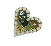 HENYGEN Placa de circuito analógica educativa con luz de corazón para práctica de teoría electrónica, pieza de efecto de respiración para principiantes, componentes de lámpara de respiración