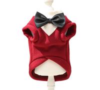 HENYGEN Ropa peluda para perros, traje de pajarita para perros pequeños a grandes, overol suave, suéter de invierno, pijama de invierno para actividades al aire libre, chaquetas para perros