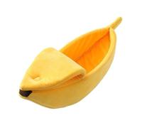 HENYGEN Tienda de campaña para mascotas, cama suave con forma de plátano para perros pequeños y cama de condominio escondite de dibujos animados, casa de perro antiarañazos, casas de interior para