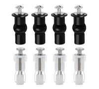 HENYGEN Tornillos para asiento de inodoro, 8 unidades, bisagras para asiento de inodoro, tapa de fijación superior, tuerca de repuesto para inodoros