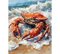 Henypt 11CT Bordar Kit Principiantes,cangrejo animal Kits De Punto De Cruz Patrones Fáciles,Suministros De Punto De Cruz,Para Regalos De Principiantes,40x50cm