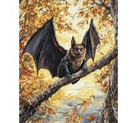 Henypt 11CT Bordar Kit Principiantes,Murciélagos Kits De Punto De Cruz Patrones Fáciles,Suministros De Punto De Cruz,Para Regalos De Principiantes,40x50cm