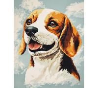 Henypt 11CT Bordar Kit Principiantes,Perro Beagle Animal Kits De Punto De Cruz Patrones Fáciles,Suministros De Punto De Cruz,Para Regalos De Principiantes,40x50cm