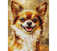 Henypt 11CT Bordar Kit Principiantes,perros chihuahua Kits De Punto De Cruz Patrones Fáciles,Suministros De Punto De Cruz,Para Regalos De Principiantes,40x50cm