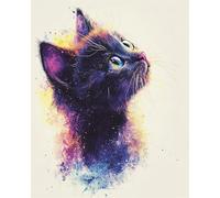 Henypt 11CT Bordar Kit Principiantes,Un lindo gato Kits De Punto De Cruz Patrones Fáciles,Suministros De Punto De Cruz,Para Regalos De Principiantes,30x40cm