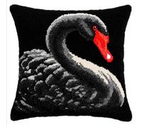 Henypt 9CT Diy Almohada Bordada De Cruz Cisne De Dibujos Animados Kit Punto De Cruz Con Hilos Y Tela Kits De Bordado Diy，Almohadas De Costura，Decoración Del Hogar 45x45cm