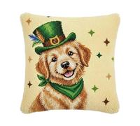 Henypt Cross Stitch Pillow Kits for Adults,Lindo cachorro,Cross Stitch Kits Stamped,18x18inch Printed Tapestry Canvas 11Ct Cushion for Creative Home Decor