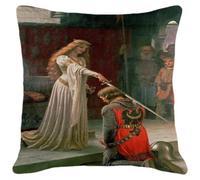 Henypt DIY Almohada Bordada de Cruz Gloria del caballero 11CT 45x45cm | Famosa Pintura Al Óleo Kits De Bordado Con Hilos Y Aguja Completos Pre-Impresa Diy Kit De Manualidades Decorativa Para Princ