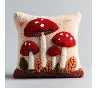 Henypt Kit de Almohada con Gancho de Pestillo, Patrón de hongo Kit De Cojín De Gancho De Pestillo, Bordado De Ganchillo,Kits De Cojines De Pestillo 43x43cm