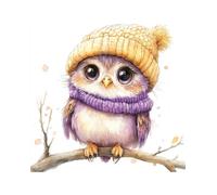 Henypt Kit De Bordado De Punto De Cruz Estampado Hágalo Usted Mismo, Lindo Búho En El Árbol 30 X 40 Cm Línea Completa De Kits De Inicio Preimpresos Para Principiantes