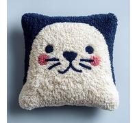 Henypt Kit de Cojín de Gancho de Pestillo,León marino de dibujos animados,Sofá Cushion Cover Embroidery Craft Kit para Principiantes Patrón De Lona Impresa,43x43cm