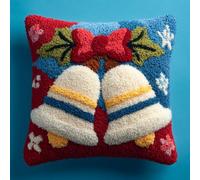 Henypt Kit de gancho de cierre para bricolaje, campanas de Navidad funda de almohada,bordado de alfombra,funda de cojín para sofá,kits de manualidades de,43x43cm