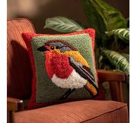 Henypt Kit Gancho de Pestillo,Animal Petirrojo,Latch Hook Pillow Cover Cushion Kits,patrones preimpresos,Noël/Cadeaux,43x43cm