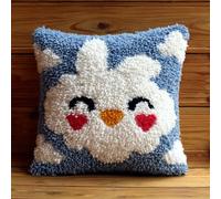 Henypt Kit Gancho de Pestillo,Corazón Arcoíris,Latch Hook Pillow Cover Cushion Kits,patrones preimpresos,Noël/Cadeaux,43x43cm