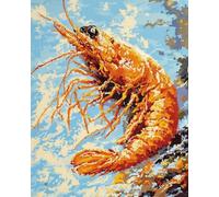 Henypt Kit Punto de Cruz Completo Tela Impresa,animales camarones 16x20in 11ct Cross Stitch Embroidery Kit Principiantes para DIY Decoracion Hogar,Cadeau d'anniversaire