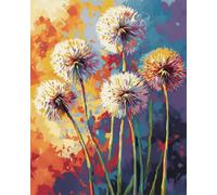 Henypt Kit Punto de Cruz Completo Tela Impresa,Dientes de león coloridos 12x16in 11ct Cross Stitch Embroidery Kit Principiantes para DIY Decoracion Hogar,Cadeau d'anniversaire