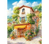 Henypt Kit Punto De Cruz Con Hilos Y Tela Impresa Hermosa Floristería 50X70Cm Cuadros En Cross Stitch Embroidery Bordar Punto De Cruz Kit Bordado Completo Esquemas Para Principiantes Patrones Conta